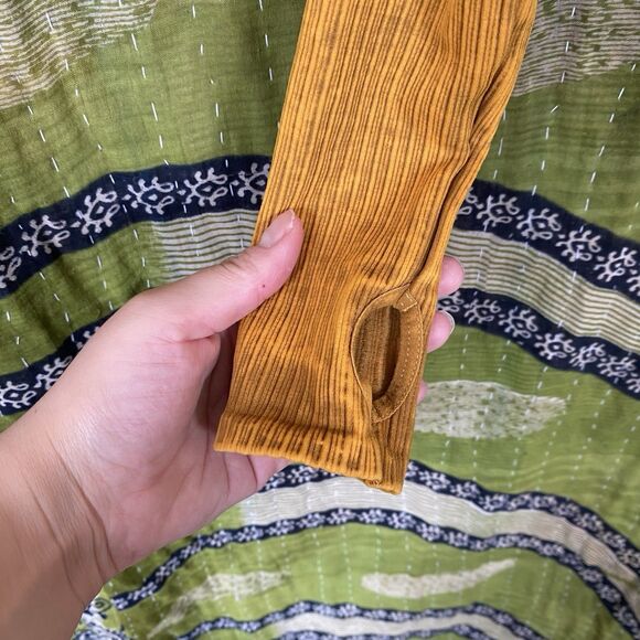 Free People Dark Mustard Good Karma Hi-Neck Layer Top Size Medium/ Large - Picture 5 of 15